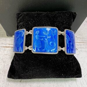 Vintage David Andersen Sterling Enamel Bracelet 7 1/2” B35